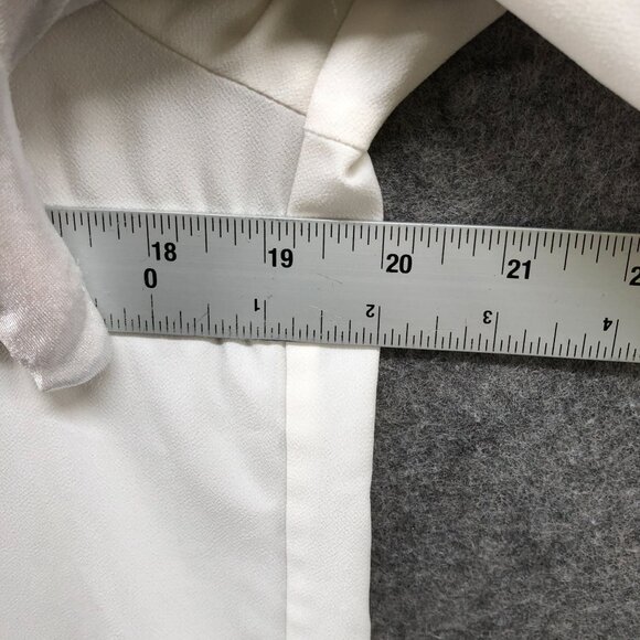 H&M Ivory Long Sleeve Blouse Womens 4 (S) Chiffon Semi-Sheer Utility Career - Picture 5 of 6